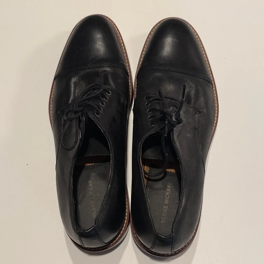Blake Mckay Elegant Black Leather Men's Oxfords